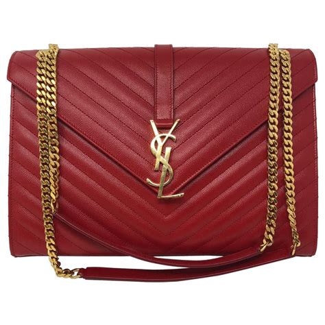 red ysl chain bag